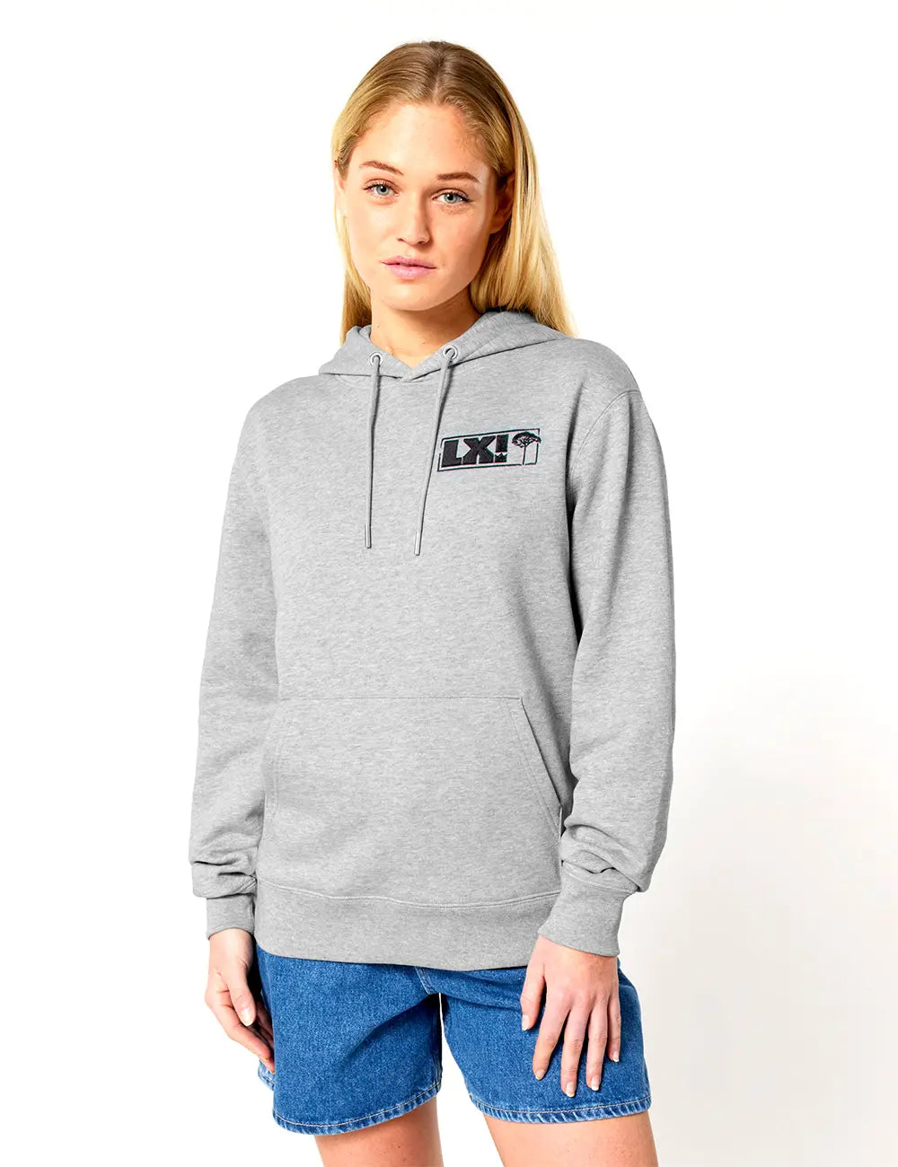 LX x MGY HOOD SWEATER hellgrau meliert – LX 187 - Main Image